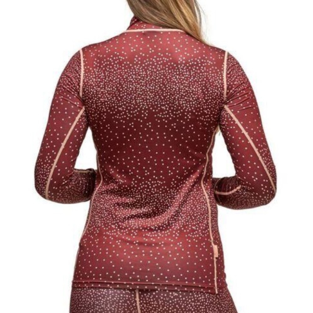 Kari Traa Meteor Half Zip Pullover Base Layer Red Pink Burgundy Golf - Picture 2 of 11